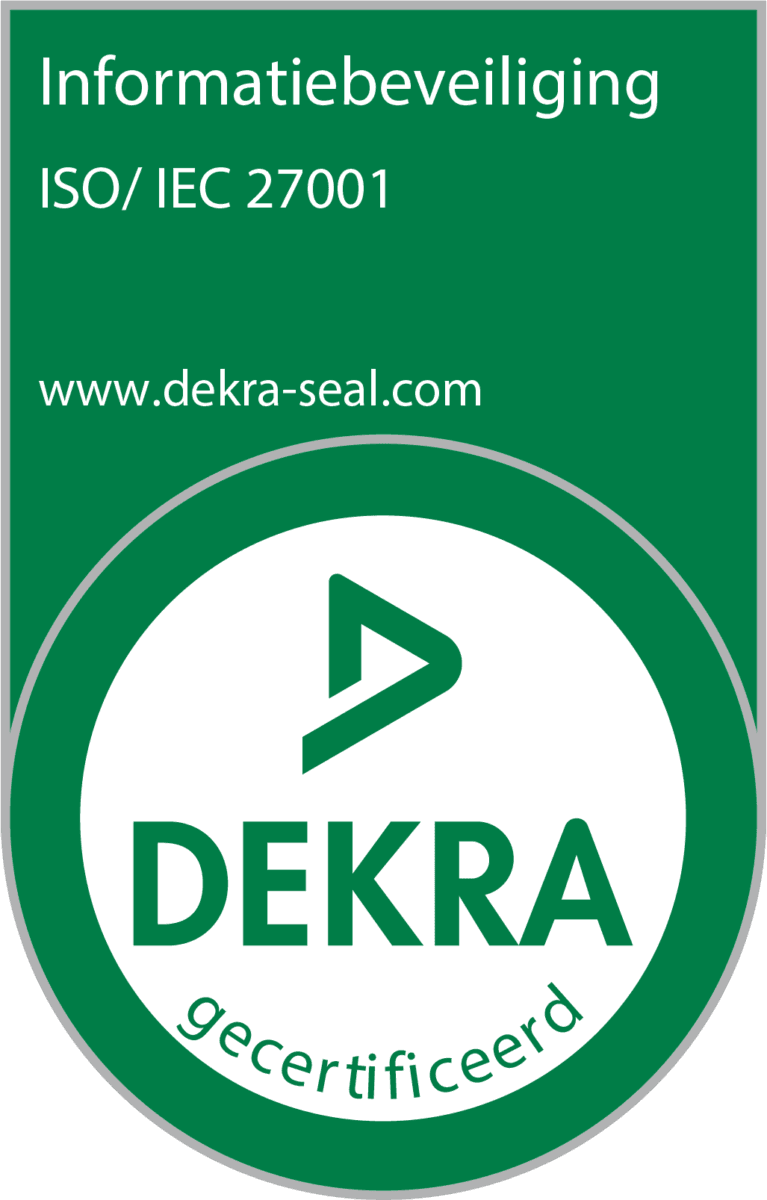 ISO 27001 gecertificeerd door DEKRA